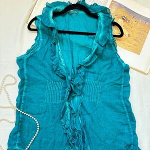 Teal Ruffled Blouse